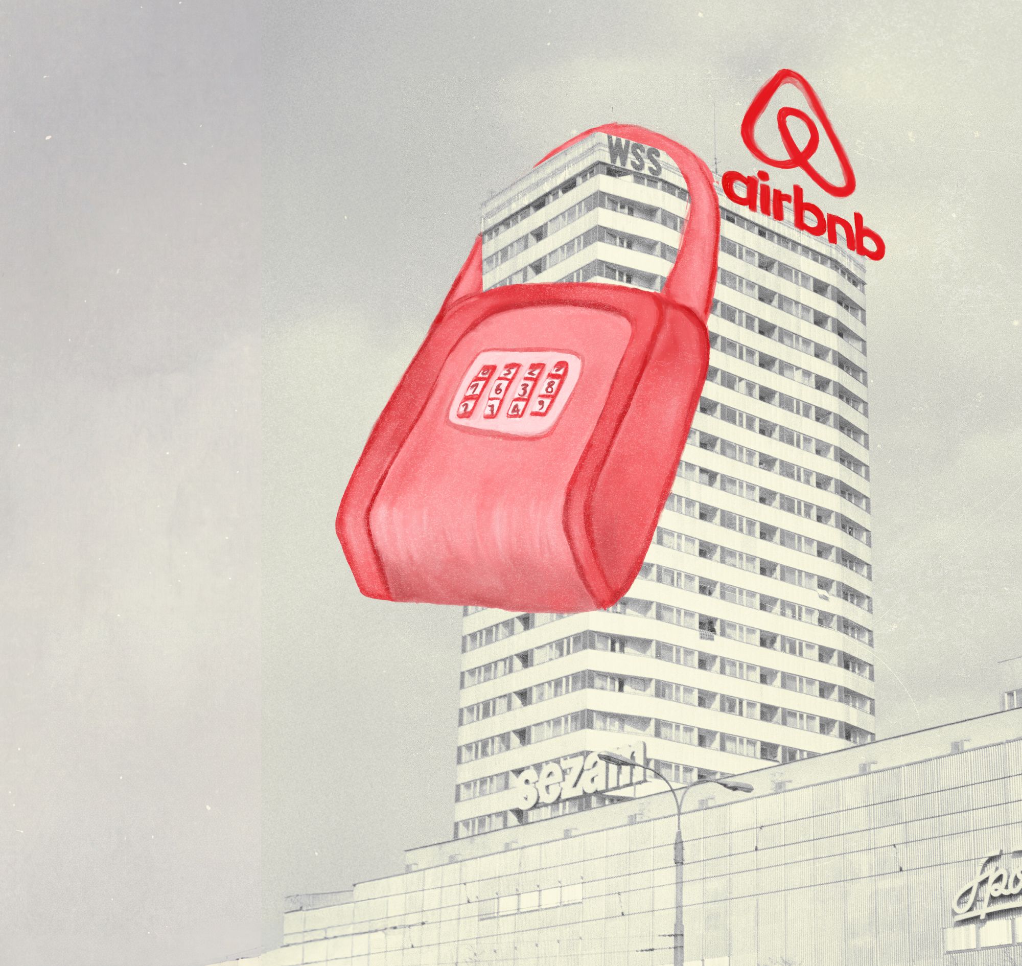 Plakat kampanii stop Airbnb